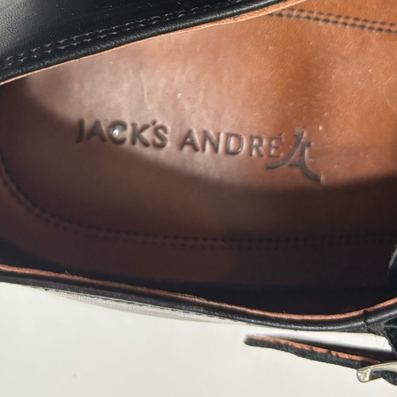 Jack’s Andre Black Leather Double Monk Strap Shoes Men’s Size 10 Mens Dress Shoe